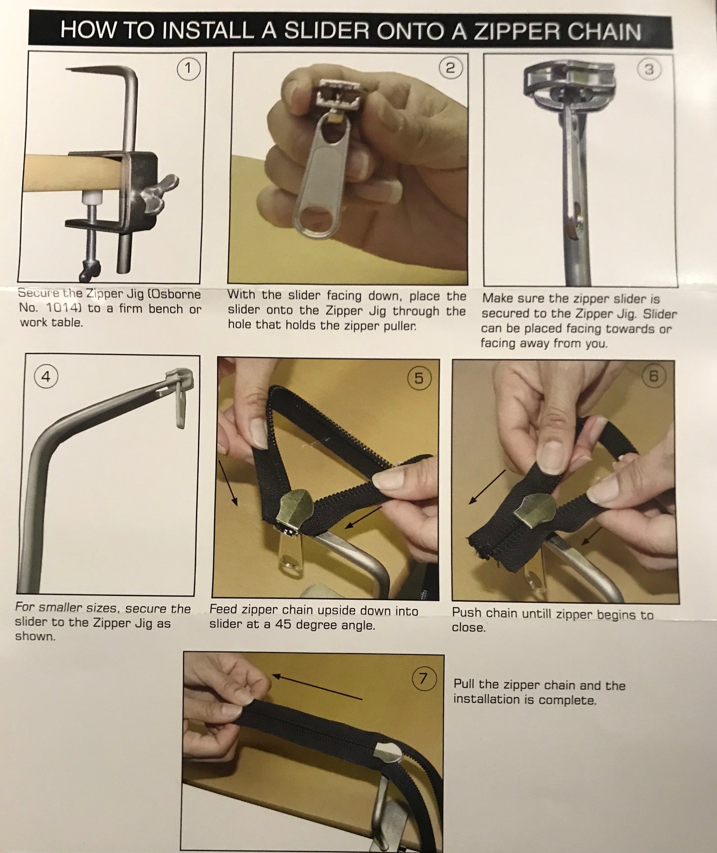 (3-F) Zipper Slider Attaching Tool